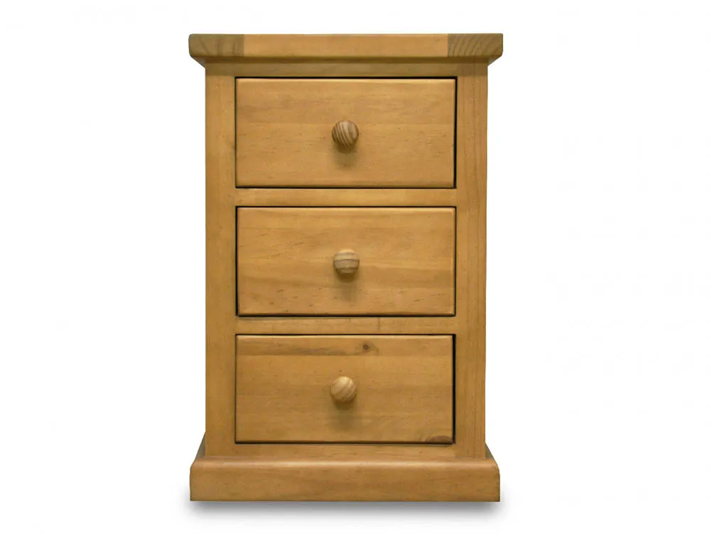 Archers Clearance - Archers Langdale 3 Drawer Pine Wooden Large Bedside Table (Assembled)
