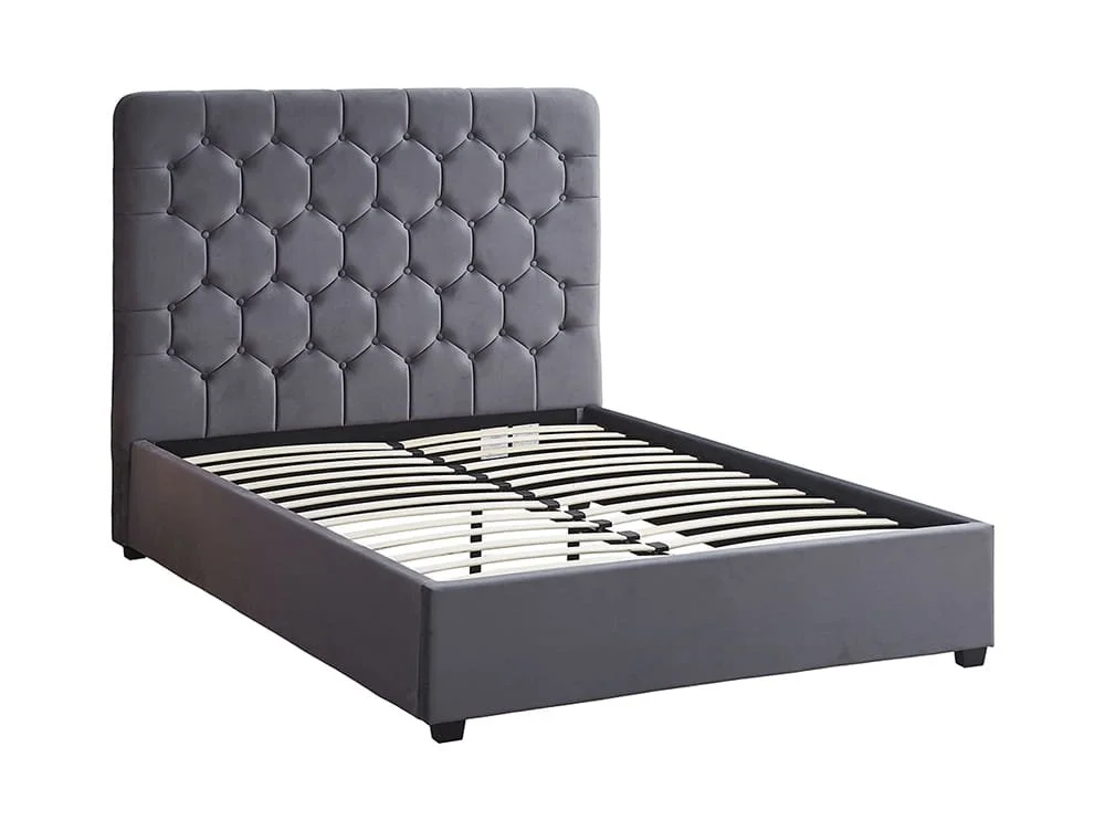 Seconique Seconique Madison Grey Velvet Fabric Bed Frame