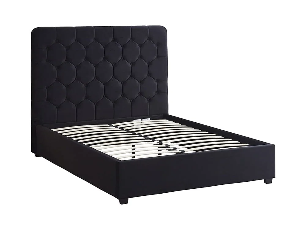 Seconique Seconique Madison Black Velvet Fabric Bed Frame