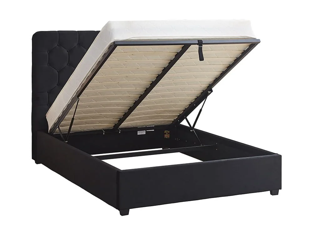 Seconique Seconique Madison Black Velvet Fabric Ottoman Bed Frame