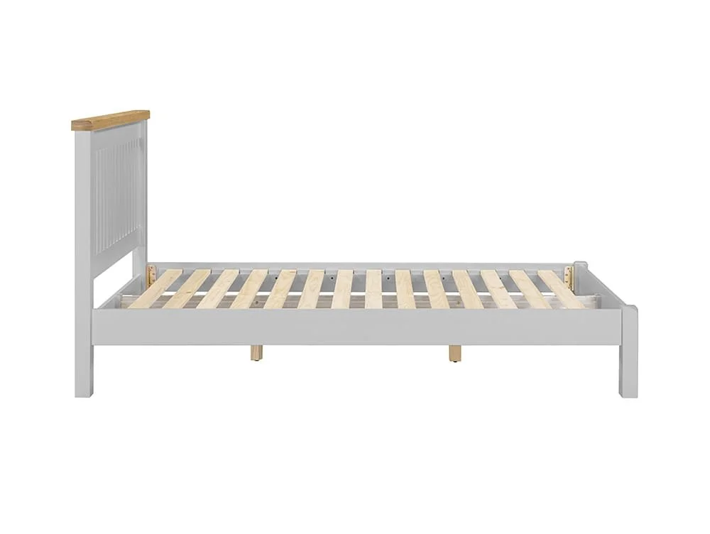 Seconique Seconique Windsor Pebble Grey and Oak Wooden Bed Frame (Low Footend)