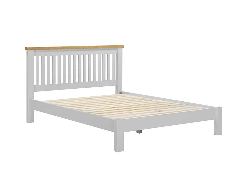 Seconique Seconique Windsor Pebble Grey and Oak Wooden Bed Frame (Low Footend)