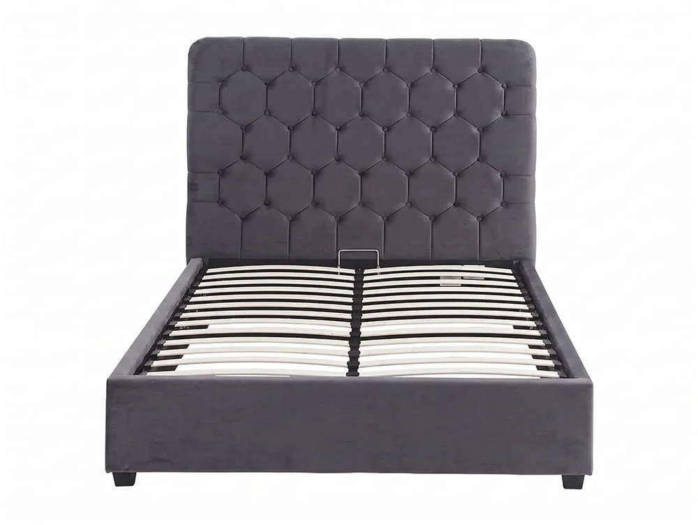 Seconique Seconique Madison Black Velvet Fabric Ottoman Bed Frame