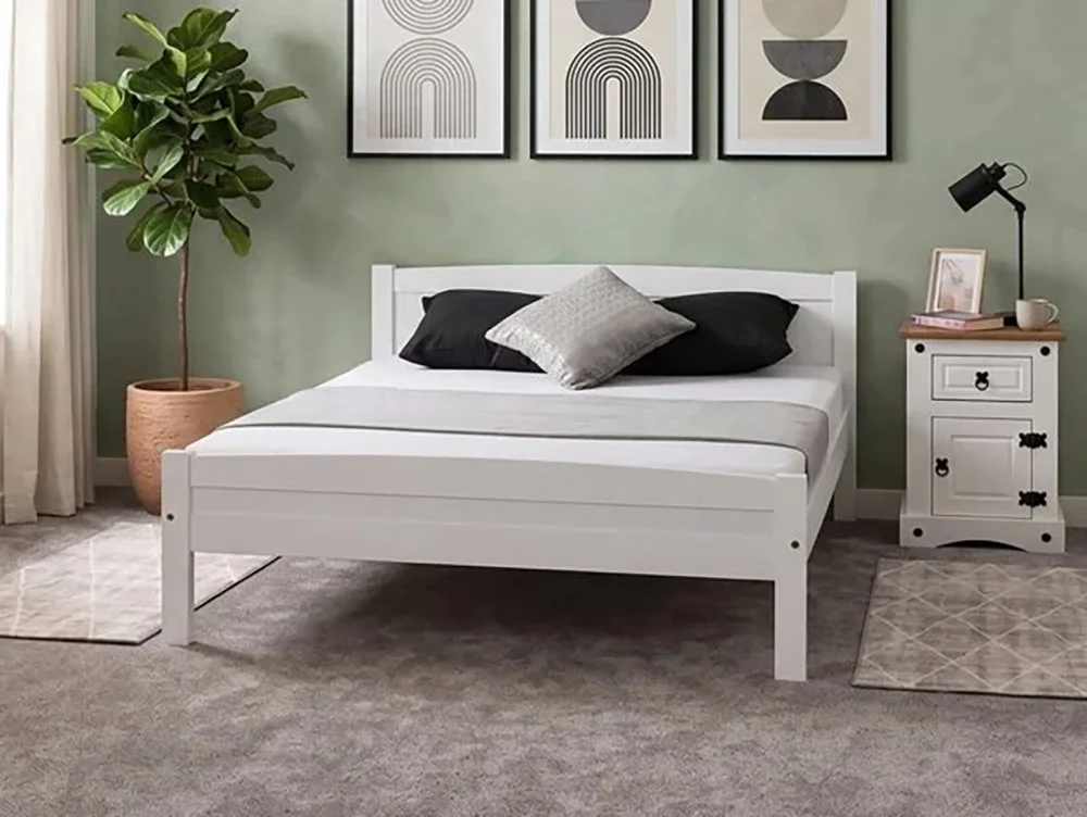Seconique Seconique Amber White Wooden Bed Frame