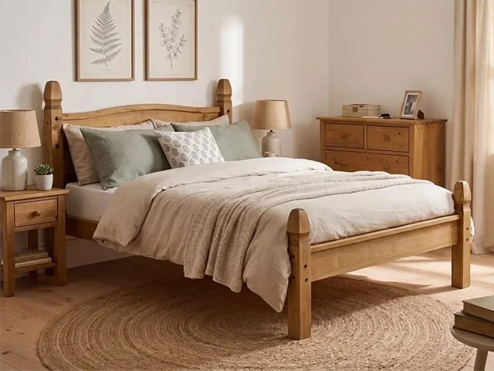 Birlea Birlea Corona Waxed Pine Wooden Bed Frame (Low Footend)
