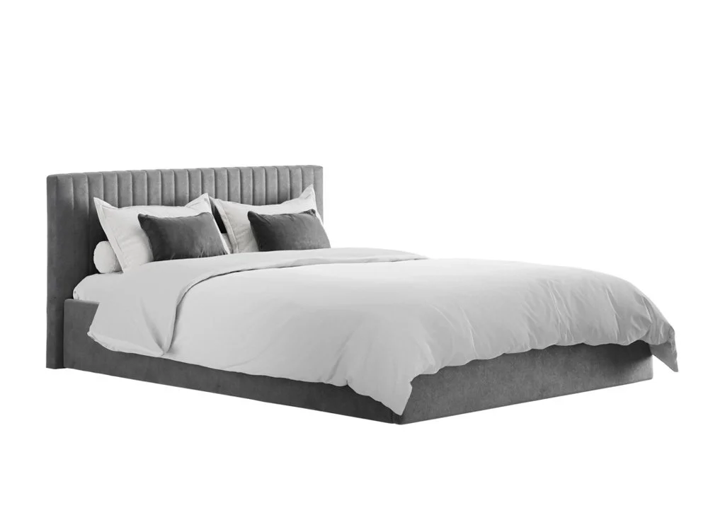 LPD LPD Berlin Silver Velvet Ottoman Bed Frame