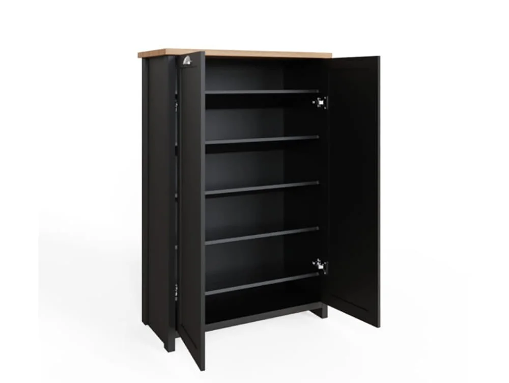GFW GFW Lancaster Black 2 Door Shoe Cabinet