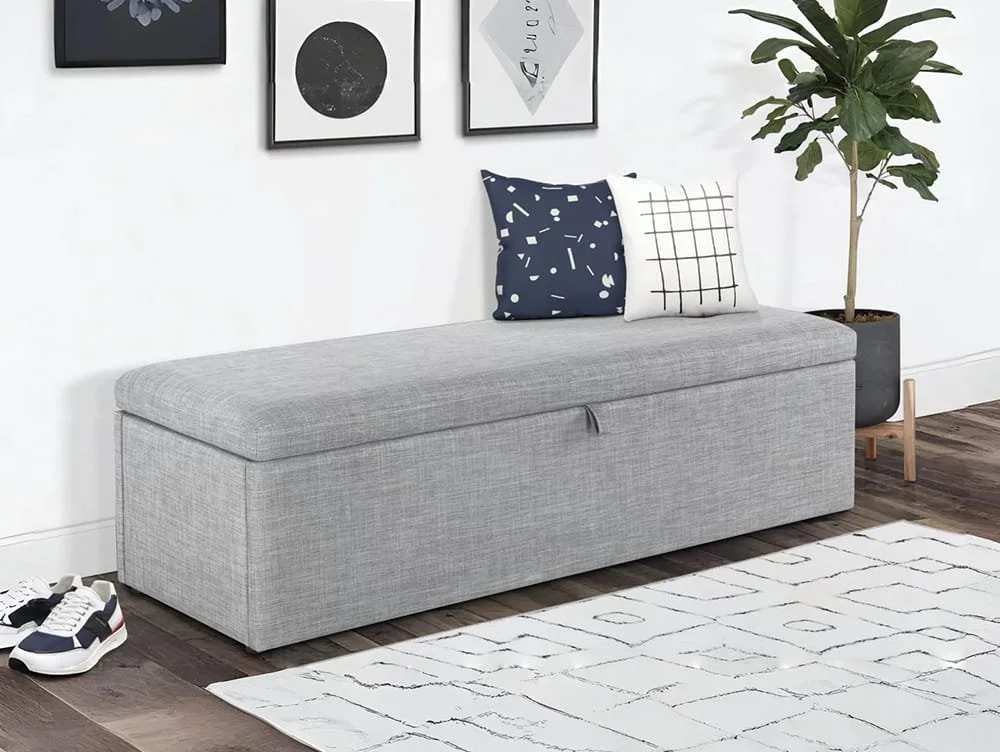 Julian Bowen Julian Bowen Sorrento Light Grey Linen Fabric Blanket Box