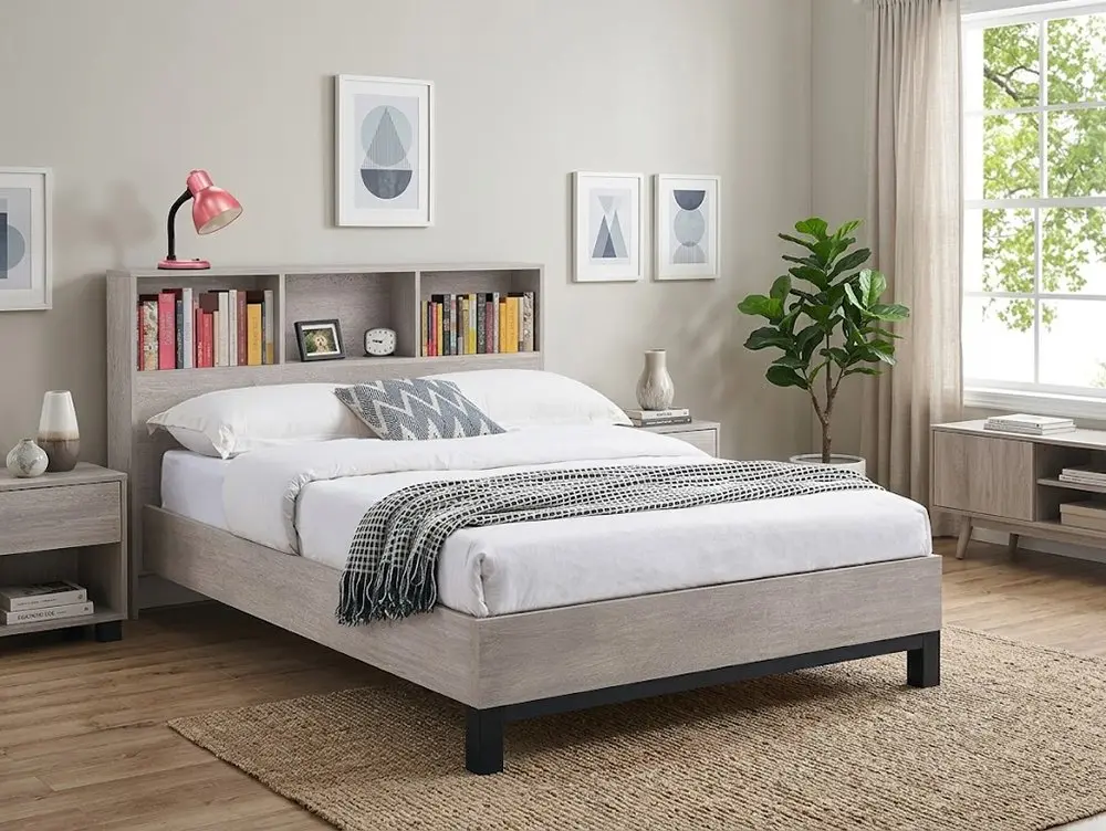 Julian Bowen Julian Bowen Bali Bookcase Grey Wooden Bed Frame