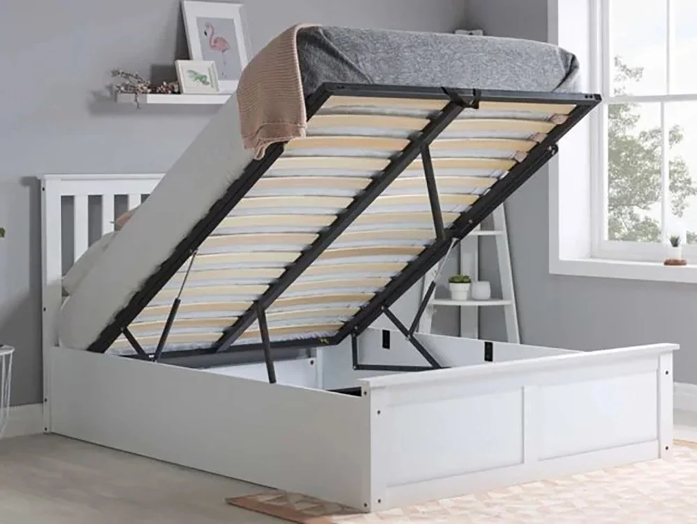ASC ASC Serena White Wooden Ottoman Bed Frame