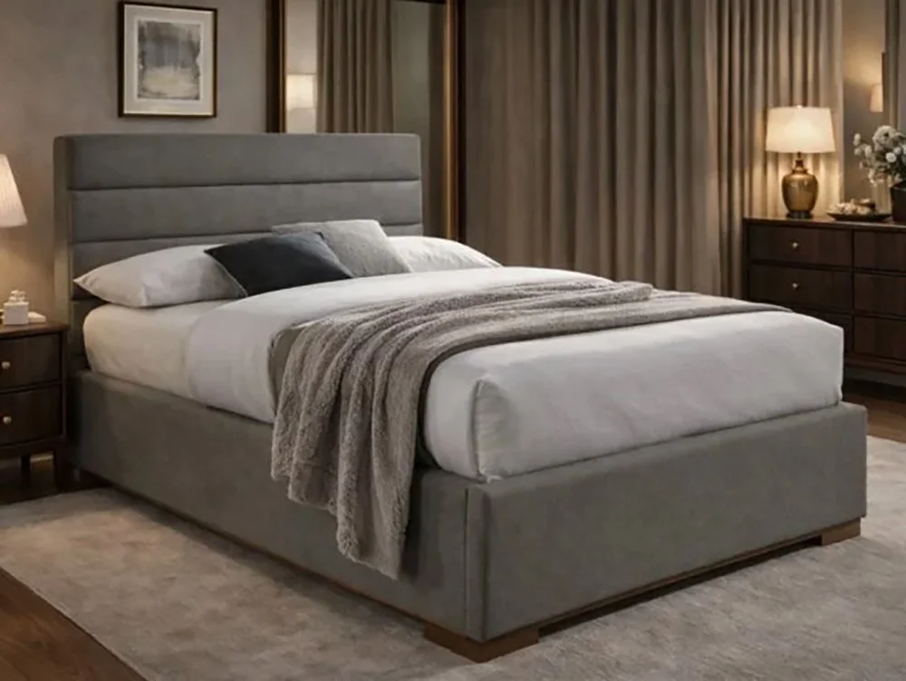 Time Living Time Living Mayfair Light Grey Fabric Ottoman Bed Frame