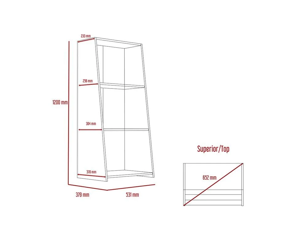 Core Core Dallas White and Grey Oak Low Bookcase