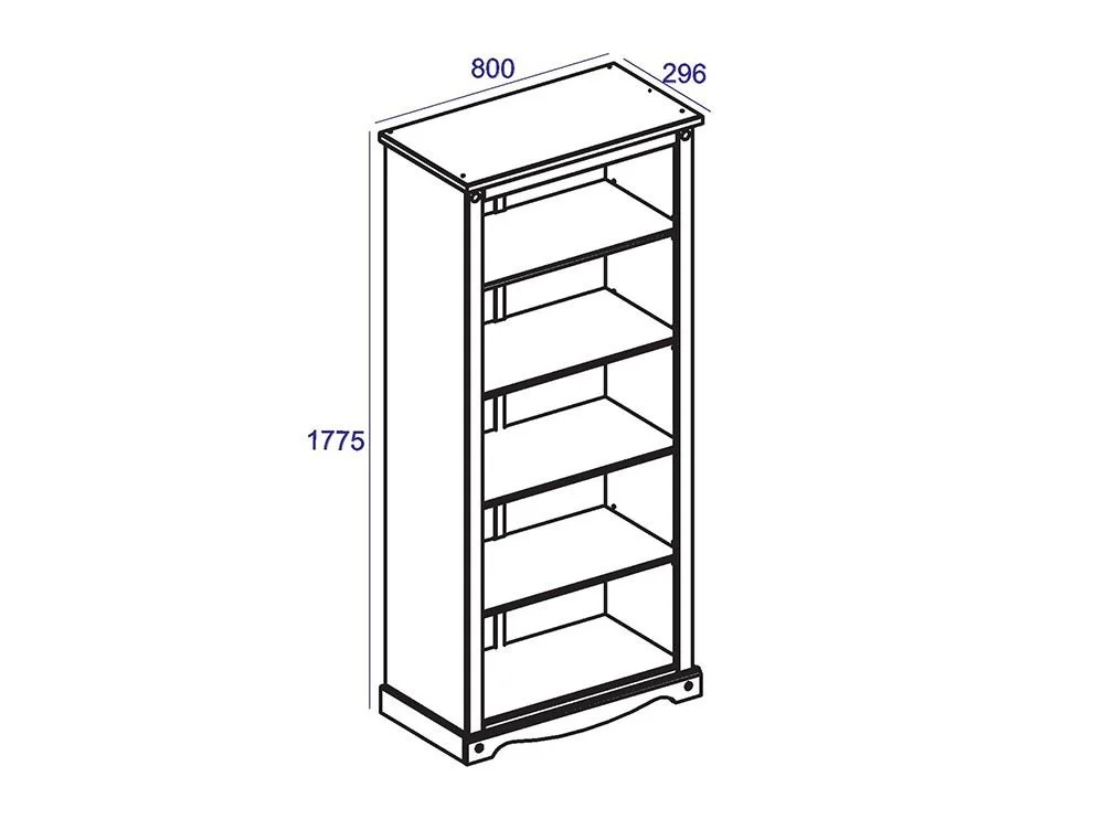 Core Core Corona Grey and Waxed Pine Tall Bookcase
