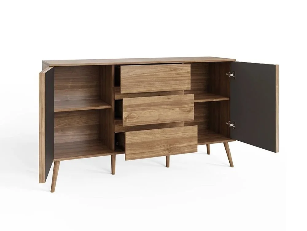 GFW GFW Rowan Oak 2 Door 3 Drawer Sideboard