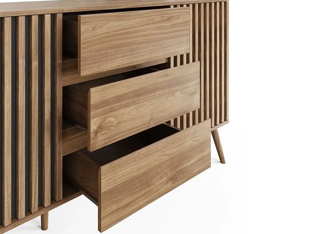 GFW GFW Rowan Oak 2 Door 3 Drawer Sideboard