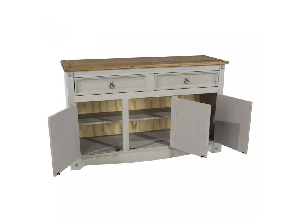 Core Core Corona Grey and Waxed Pine Medium Sideboard
