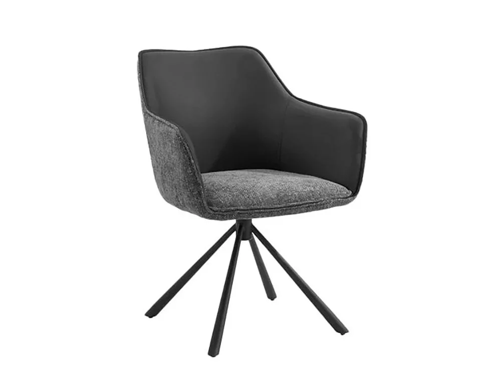 TGC TGC Pearl Grey Fabric Swivel Dining Chair