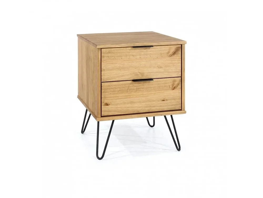 Core Core Augusta Waxed Pine 2 Drawer Bedside Table