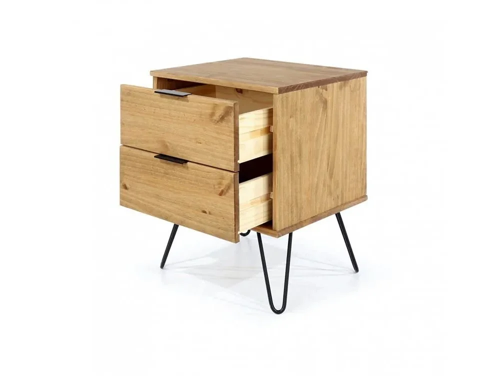 Core Core Augusta Waxed Pine 2 Drawer Bedside Table