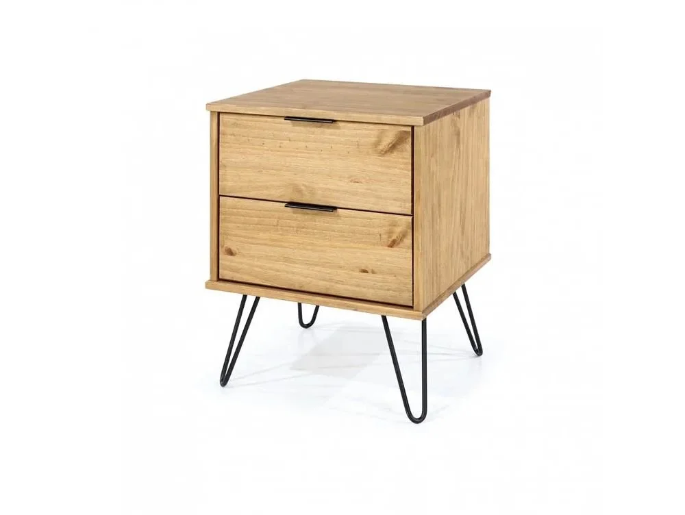 Core Core Augusta Waxed Pine 2 Drawer Bedside Table