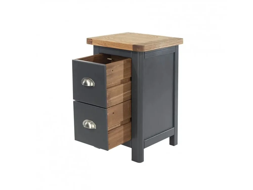 Core Core Dunkeld Midnight Blue and Oak 2 Drawer Petite Bedside Table