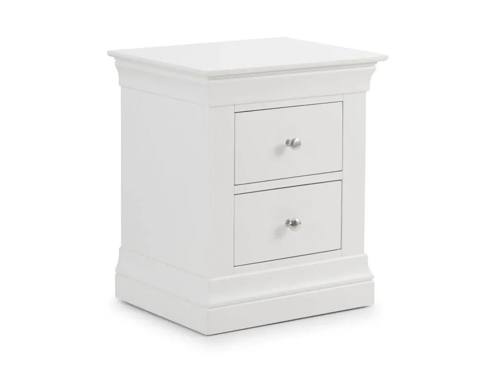 Julian Bowen Julian Bowen Clermont Surf White 2 Drawer Bedside Table