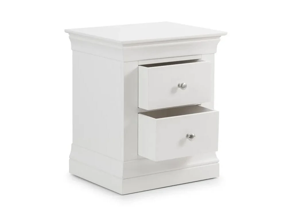 Julian Bowen Julian Bowen Clermont Surf White 2 Drawer Bedside Table