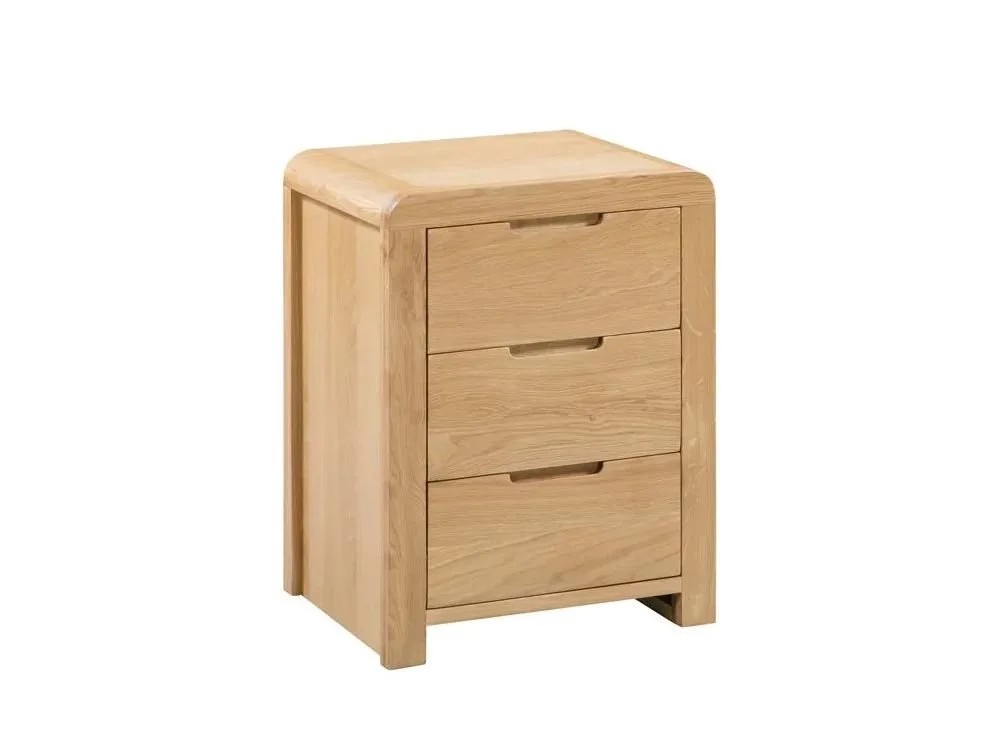 Julian Bowen Julian Bowen Curve 3 Drawer Oak Bedside Table (Assembled)