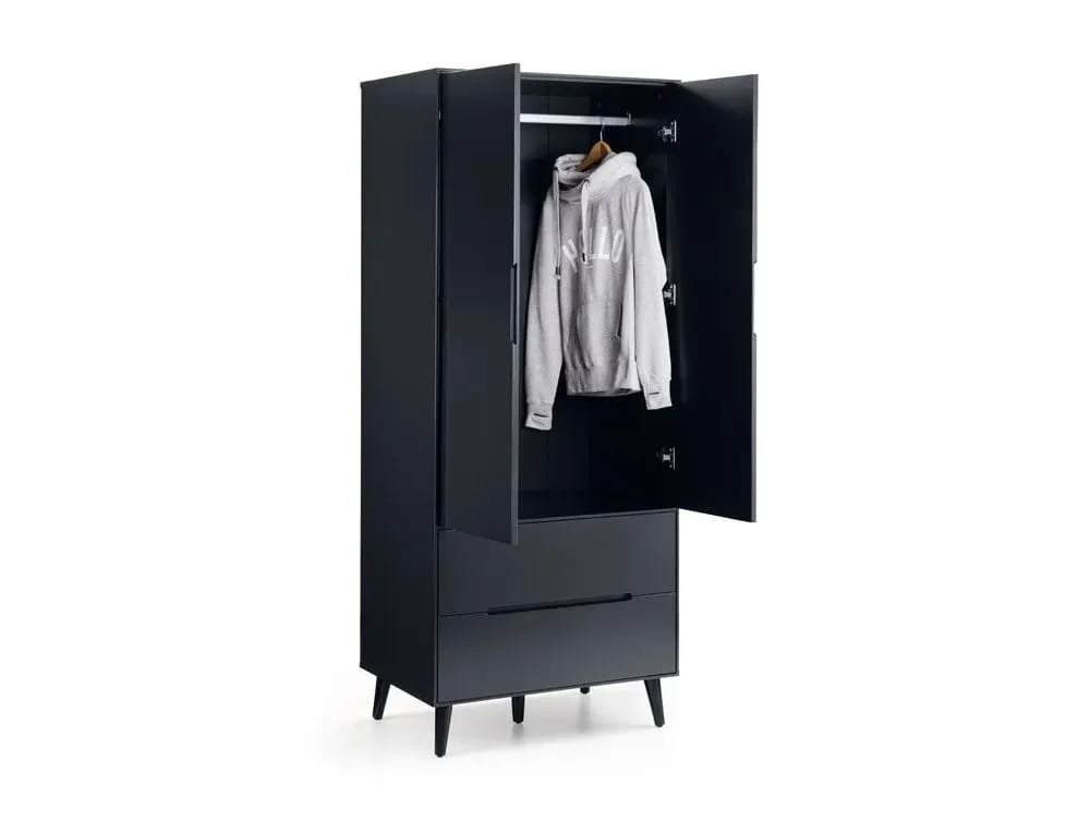 Julian Bowen Julian Bowen Alicia Anthracite 2 Door 2 Drawer Wardrobe