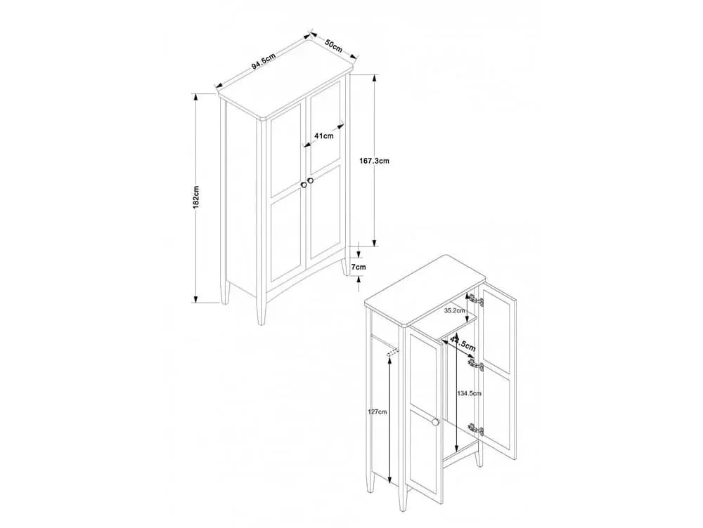 Core Core Como Midnight Blue 2 Door Wardrobe
