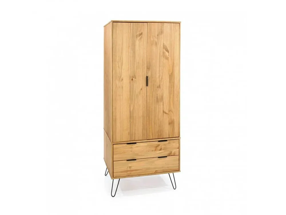 Core Core Augusta Waxed Pine 2 Door 2 Drawer Double Wardrobe