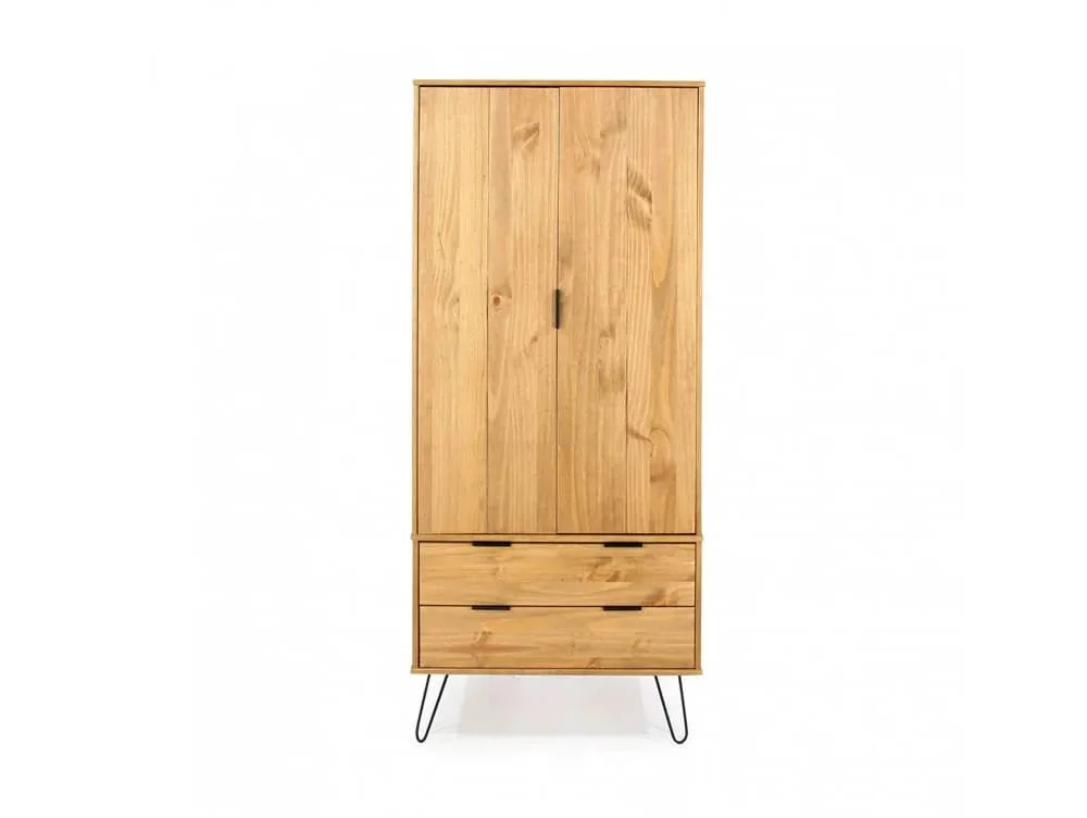 Core Core Augusta Waxed Pine 2 Door 2 Drawer Double Wardrobe