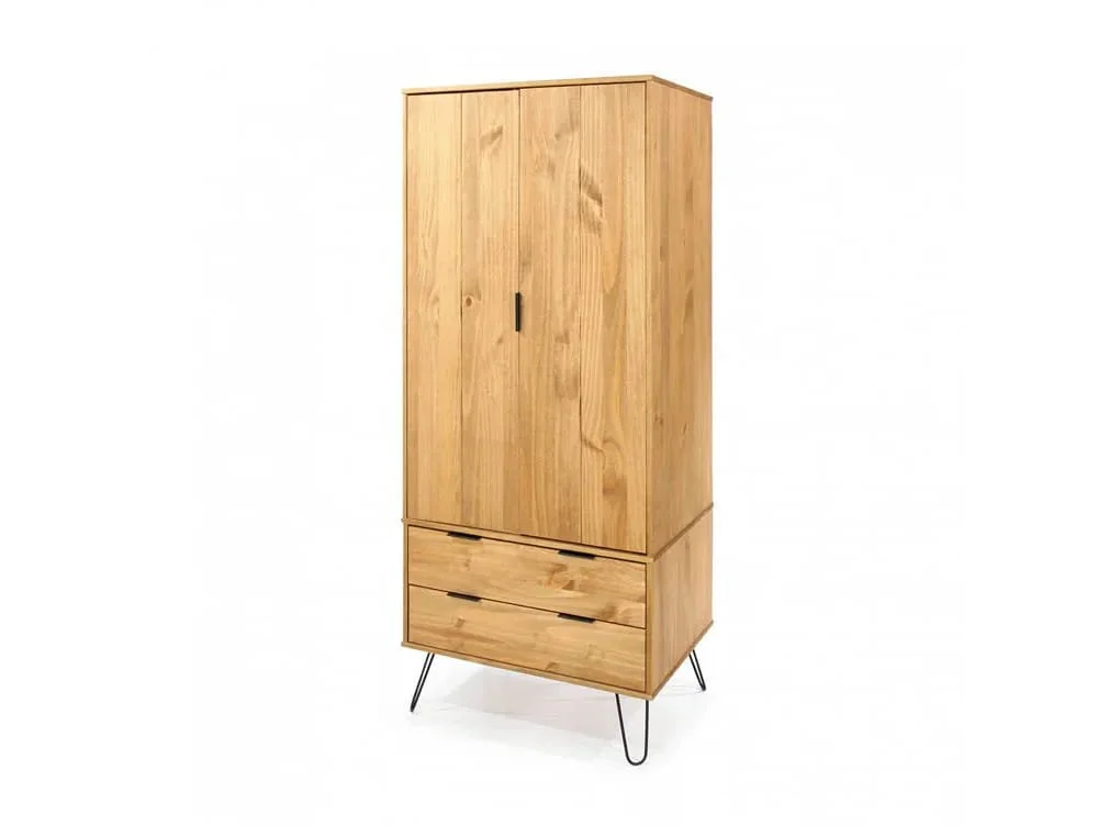 Core Core Augusta Waxed Pine 2 Door 2 Drawer Double Wardrobe