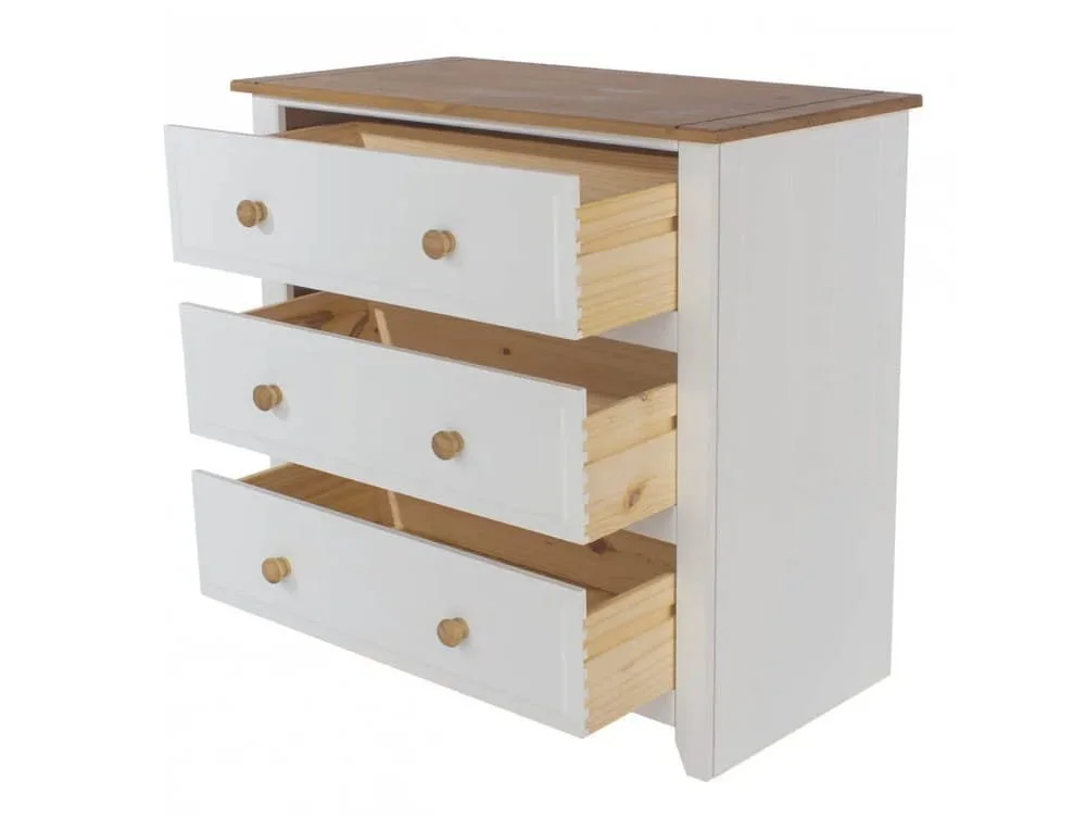Core Core Capri White 3 Drawer Chest of Drawers