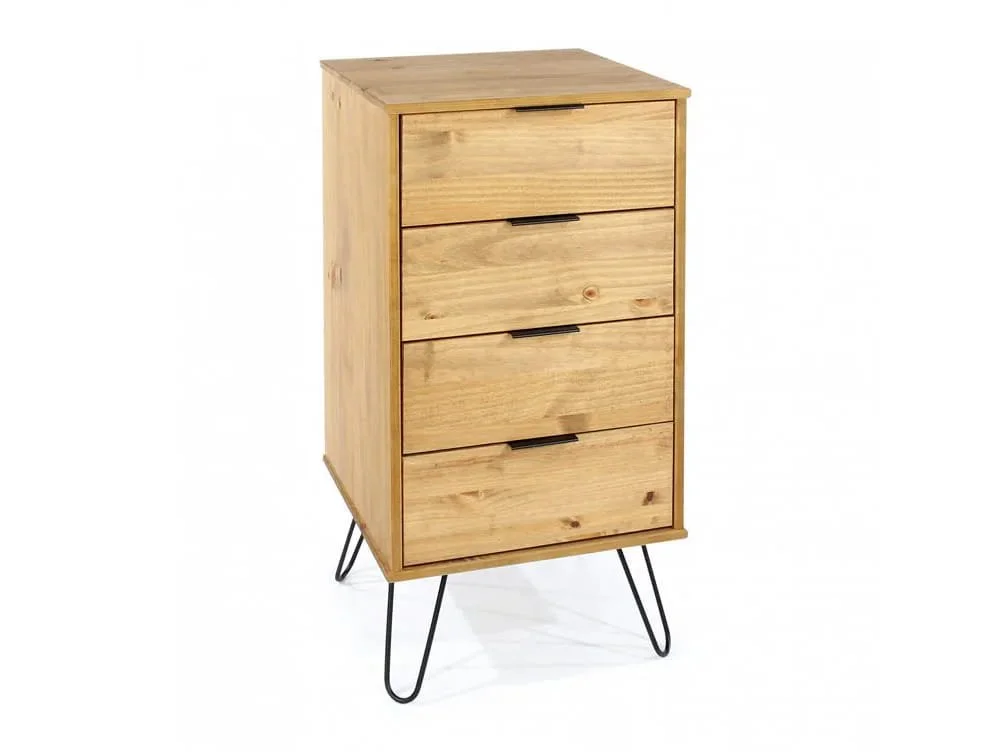 Core Core Augusta Waxed Pine 4 Drawer Narrow Chest of Drawers