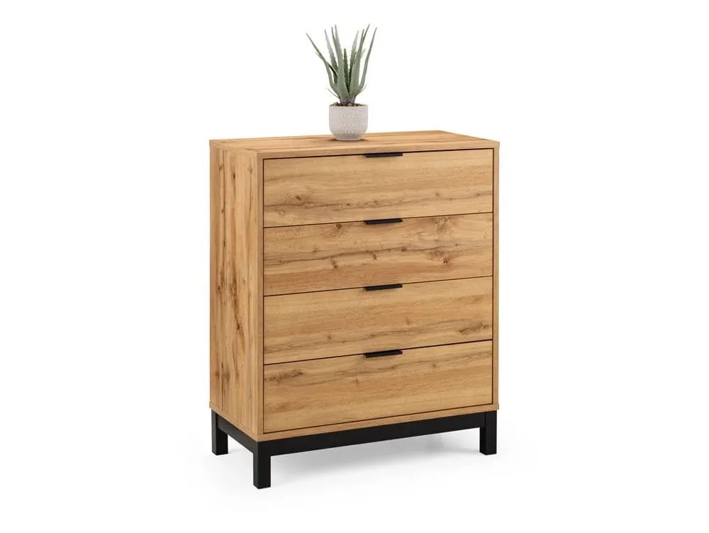 Julian Bowen Julian Bowen Bali Oak 4 Drawer Chest of Drawers