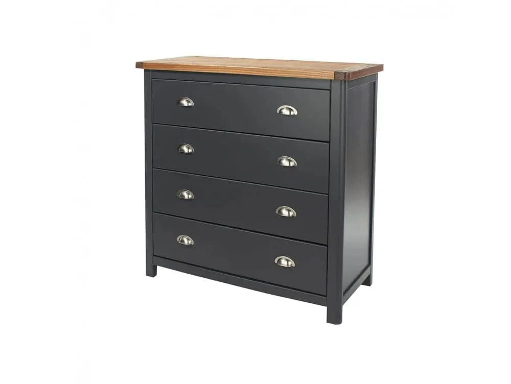 Core Core Dunkeld Midnight Blue and Oak 4 Drawer Chest of Drawers