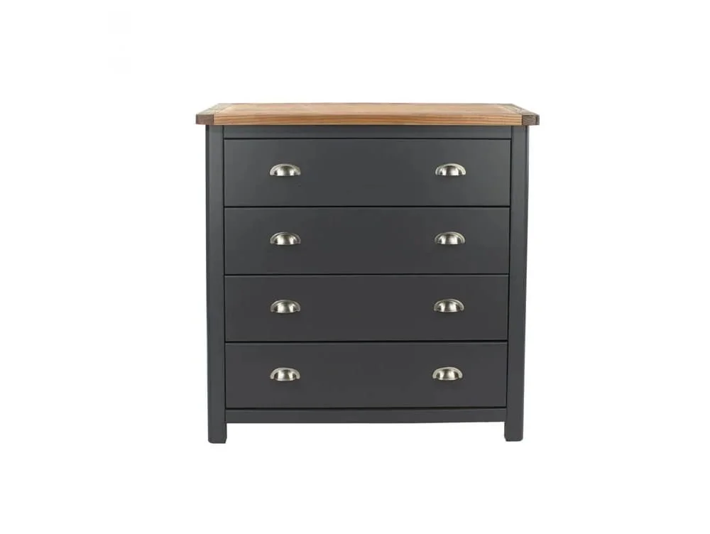 Core Core Dunkeld Midnight Blue and Oak 4 Drawer Chest of Drawers