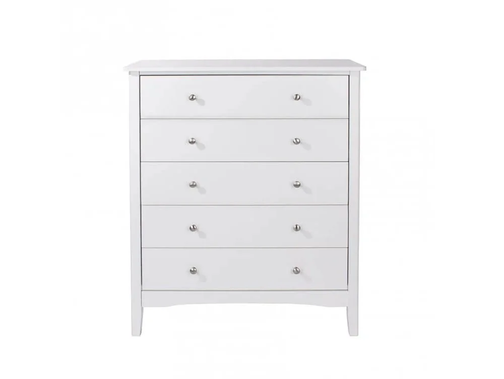 Core Core Como White 5 Drawer Chest of Drawers