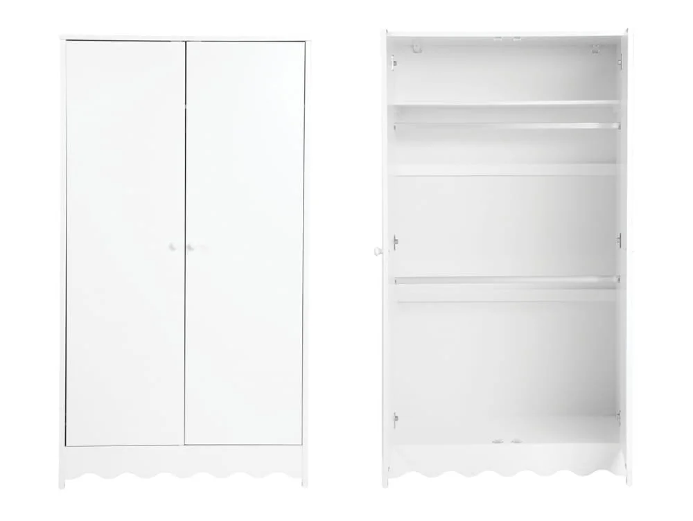 Bebe & Beyond Bebe & Beyond Dancer White 2 Door Double Wardrobe