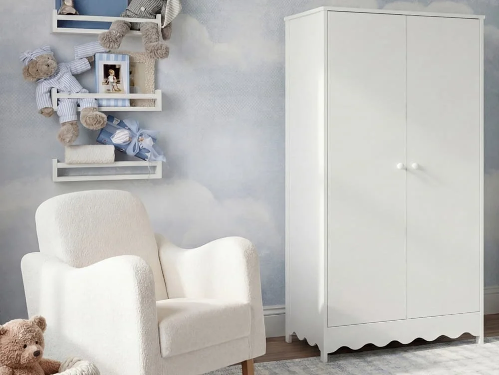 Bebe & Beyond Bebe & Beyond Dancer White 2 Door Double Wardrobe