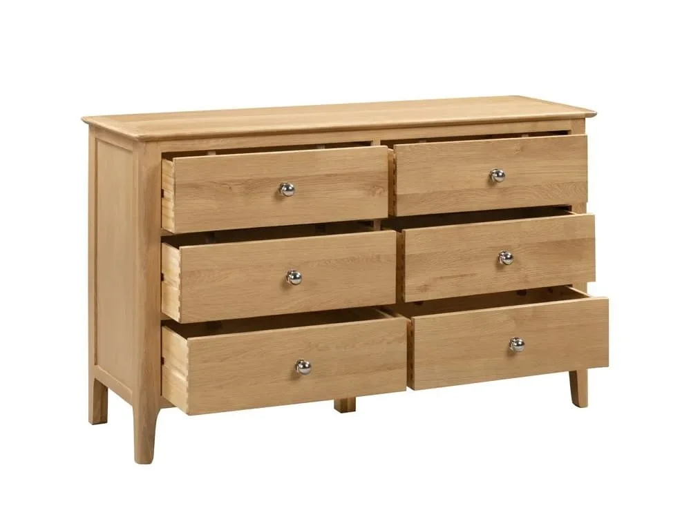 Julian Bowen Julian Bowen Cotswold Oak 3+3 Drawer Chest of Drawers