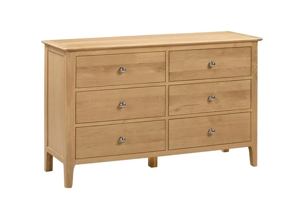 Julian Bowen Julian Bowen Cotswold Oak 3+3 Drawer Chest of Drawers