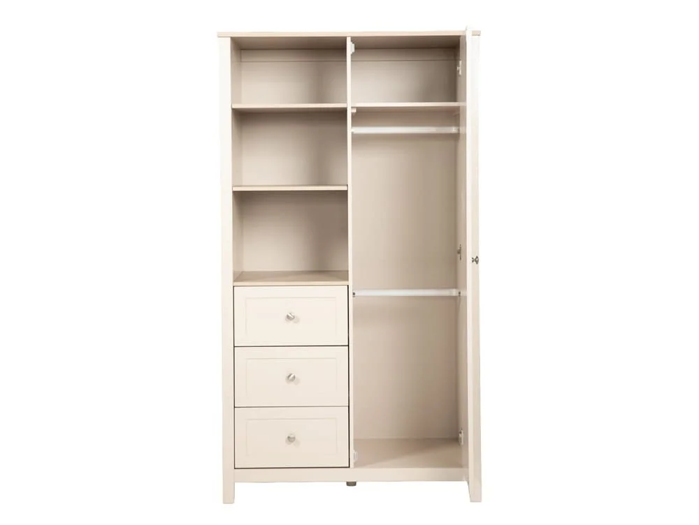 Bebe & Beyond Bebe & Beyond Wanderer Cashmere & Oak 1 Door 3 Drawer Double Wardrobe
