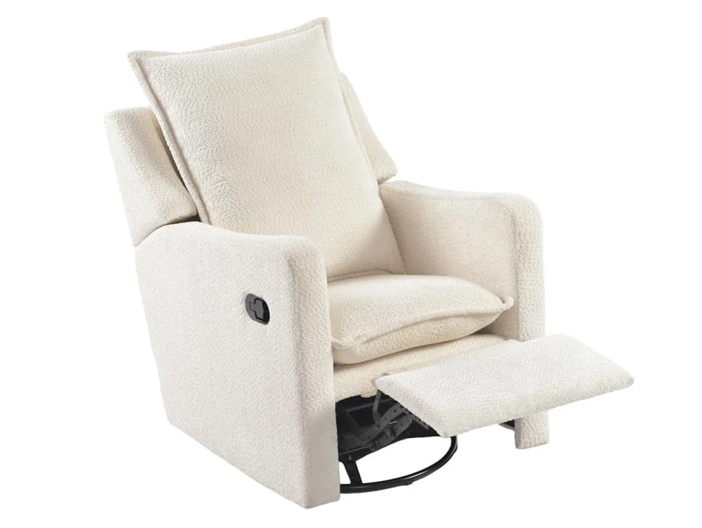 Bebe & Beyond Bebe & Beyond Nestler Boucle Off-White Recliner Nursing Chair
