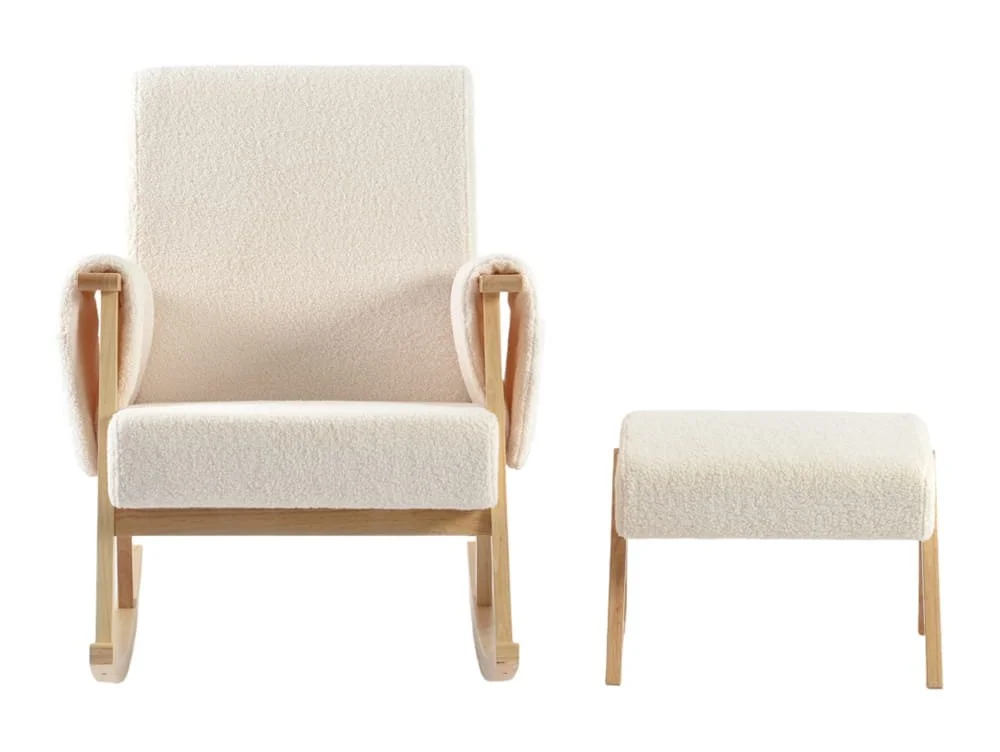 Bebe & Beyond Bebe & Beyond Storyteller Off-White Ted Nursing Chair & Stool