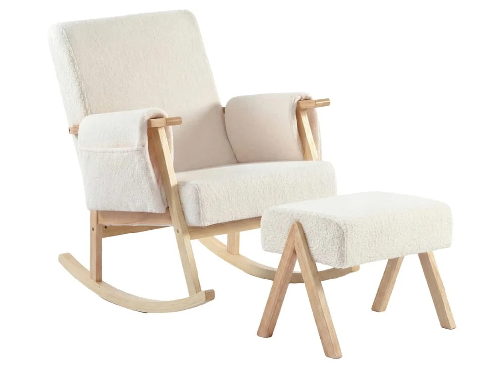 Bebe & Beyond Bebe & Beyond Storyteller Off-White Ted Nursing Chair & Stool