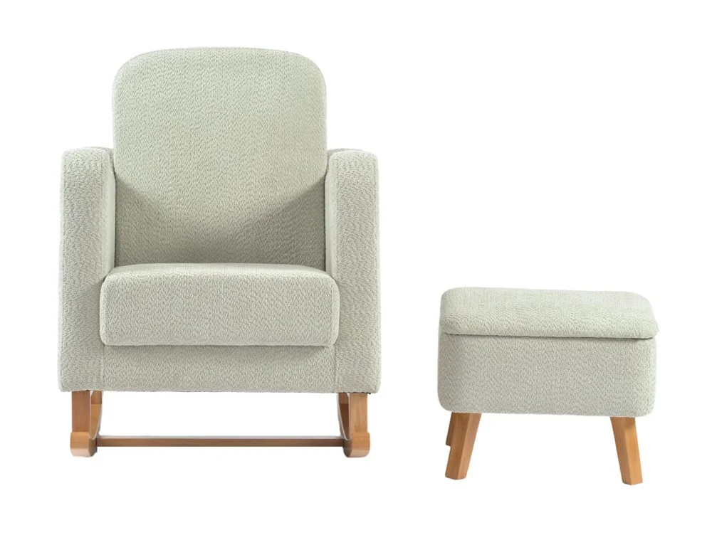 Bebe & Beyond Bebe & Beyond Soother Boucle Sage Nursing Chair & Stool