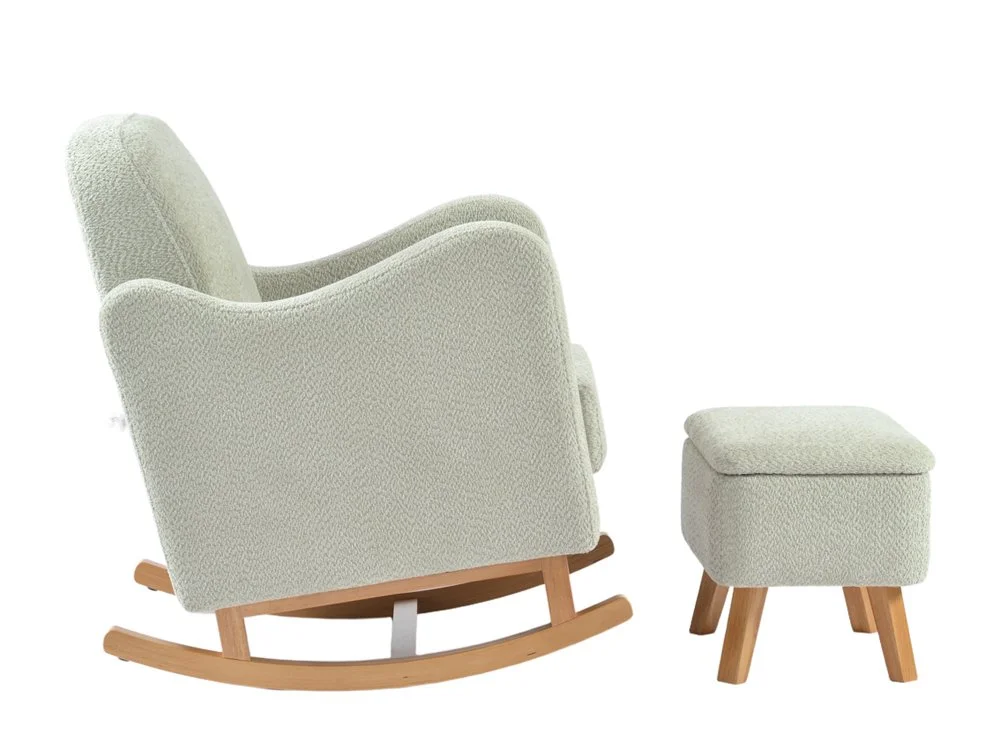 Bebe & Beyond Bebe & Beyond Soother Boucle Sage Nursing Chair & Stool