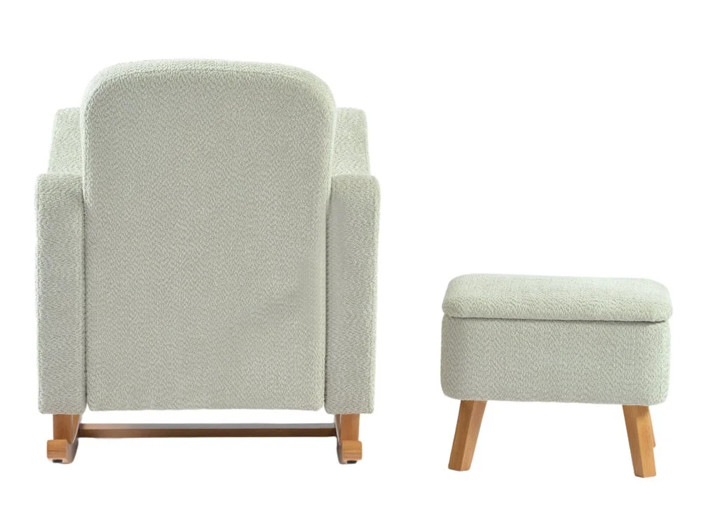 Bebe & Beyond Bebe & Beyond Soother Boucle Sage Nursing Chair & Stool